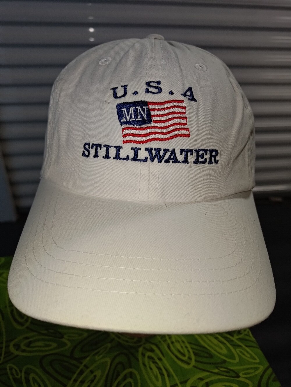 USA Stillwater MN Embroidered Flag Dad Golf Strapback Hat Cap